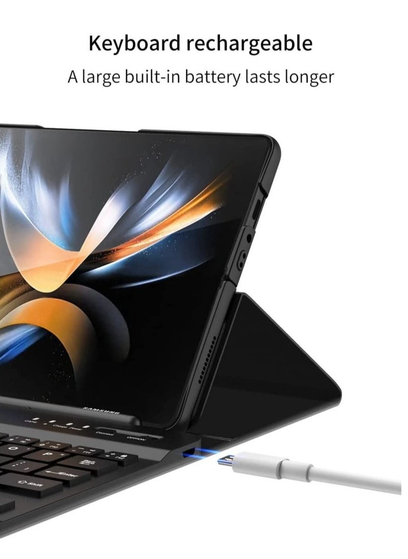 IAF Samsung Galaxy Z Fold 4 Case,Screen Protector Keyboard Leather Case Stylus+Pen Slot Phone Office Kit,Folding Phone Cover for Samsung Galaxy Z Fold 4 5G - Image 4