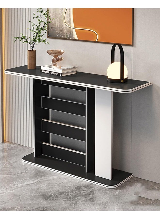Generic Console Table, Entryway Table for Storage and Decoration, Accent Tables with Storage Shelves, Narrow Sofa Table Behind The Couch, for Hallway, Living Room, Entrance(Black,47.2"/120cm)  - Image 1