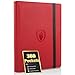Fabmaker Premium 9 Pocket Card Binder for 360 Cards Fabmaker PU Cover Trading Card Binder Sturdy Card Collection Album Sleek Card Holder Folders for Game Cards Sports Cards Red - Image 3