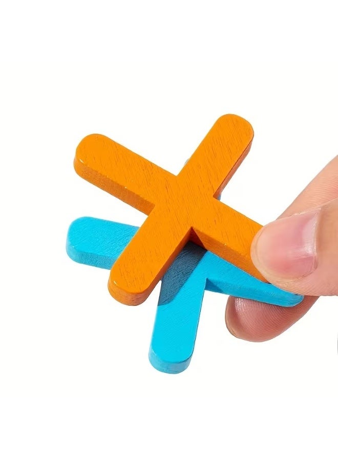 Goolsky Wooden XO Well Shaped Chess For Children's Puzzle, Nine Palace Grid Chess, Parent-child Interaction, Building Blocks, Leisure Battles, Development Game Toys - Image 3