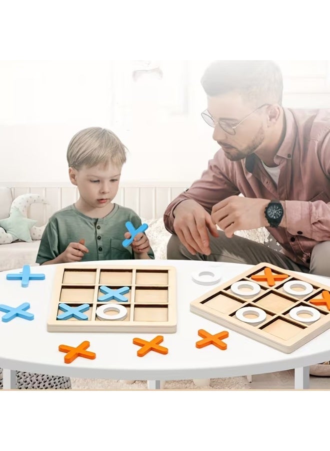 Goolsky Wooden XO Well Shaped Chess For Children's Puzzle, Nine Palace Grid Chess, Parent-child Interaction, Building Blocks, Leisure Battles, Development Game Toys - Image 4