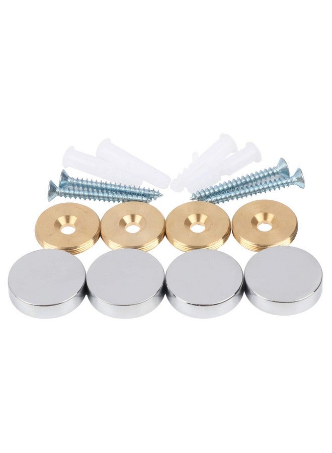malleable Mirror Screwsbrass Cap Decorative Mirror Nails1Polished Chrome4 Pack - Image 1