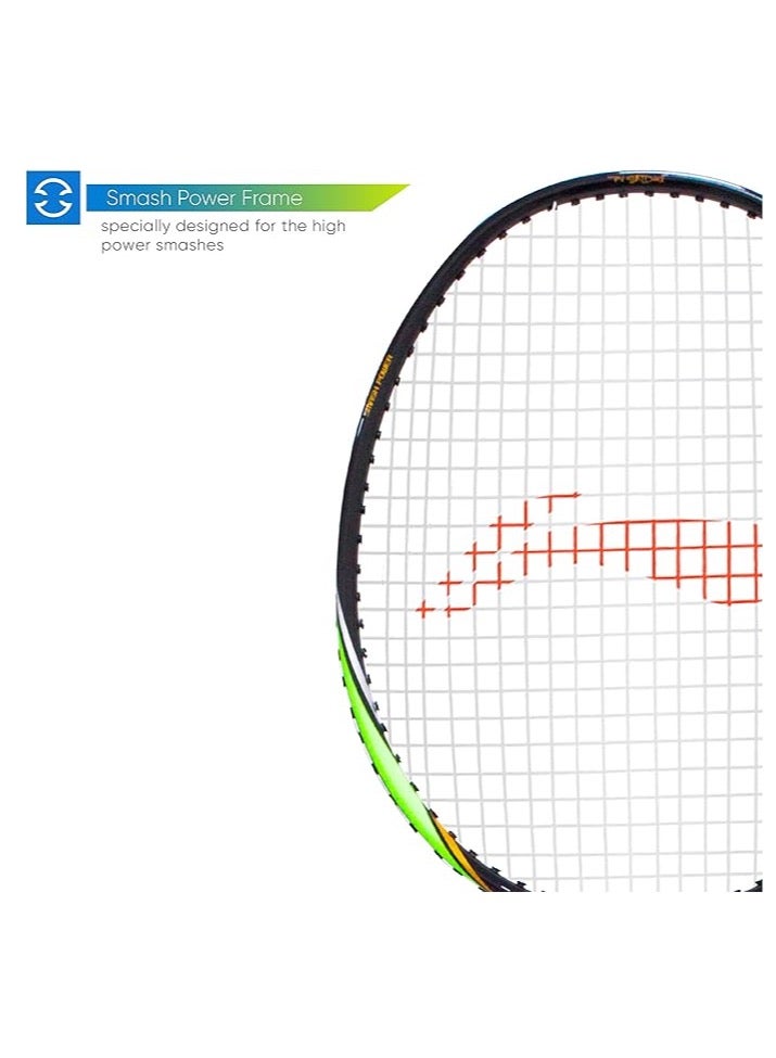 Li-Ning XP 901 Strung Badminton Racquet With Free Head Cover (Black/Green) - Image 3