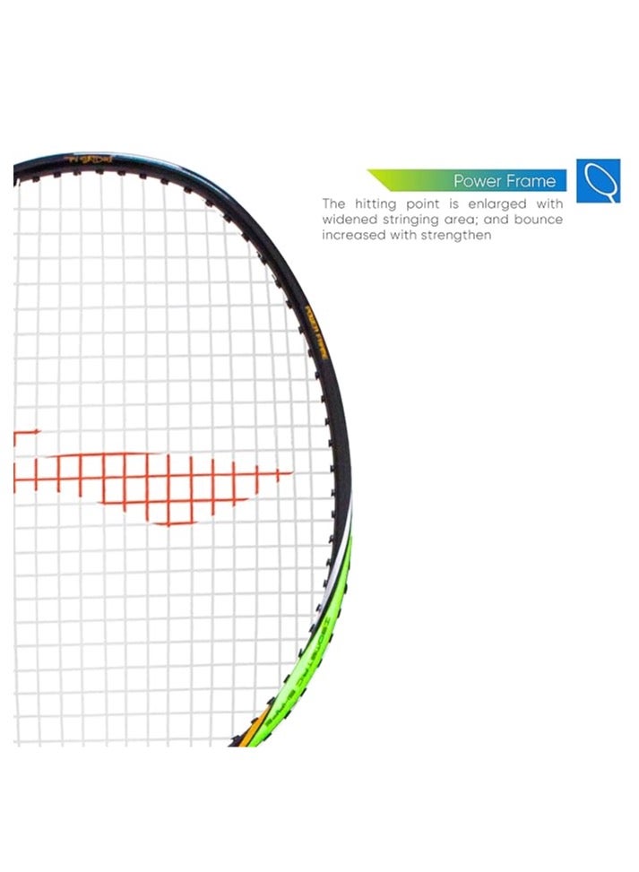 Li-Ning XP 901 Strung Badminton Racquet With Free Head Cover (Black/Green) - Image 4