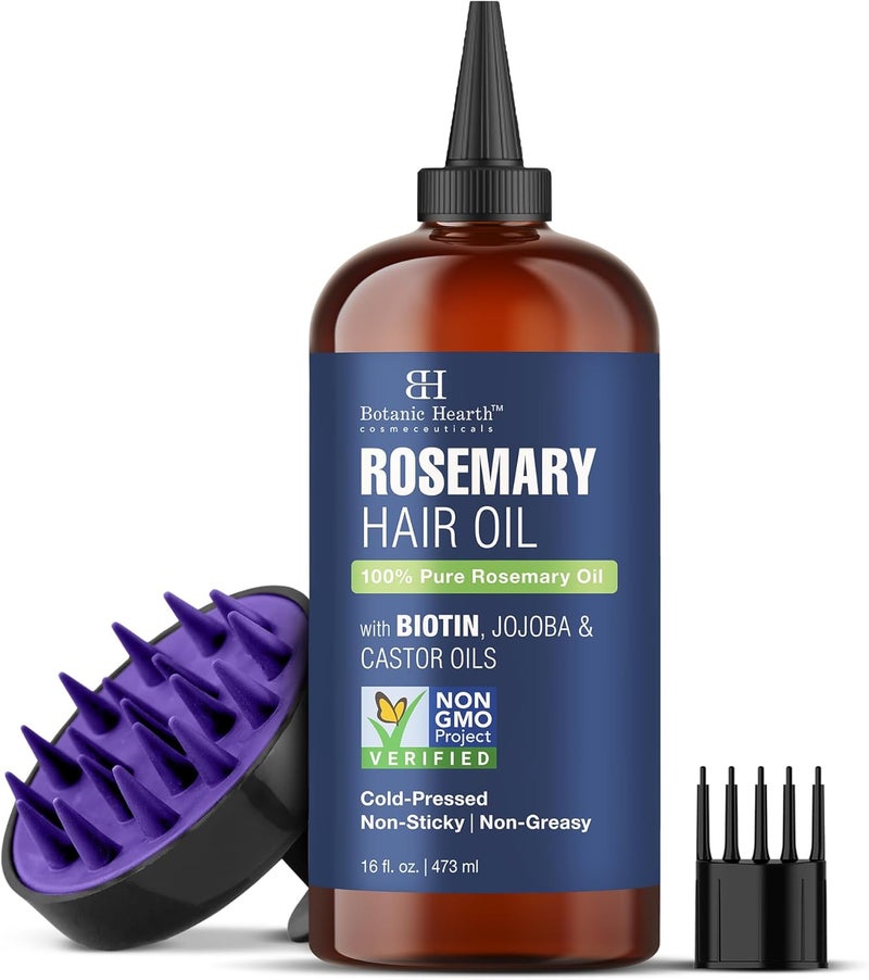 Botanic Hearth Rosemary Oil for hair growth 16 Fl Oz - For Thicker Hair, Scalp Treatment for Hair Loss, Dry & Frizzy Hair Repair, Deep Nourishing Oil for Damaged Hair - 100% Natural and Vegan - Image 1