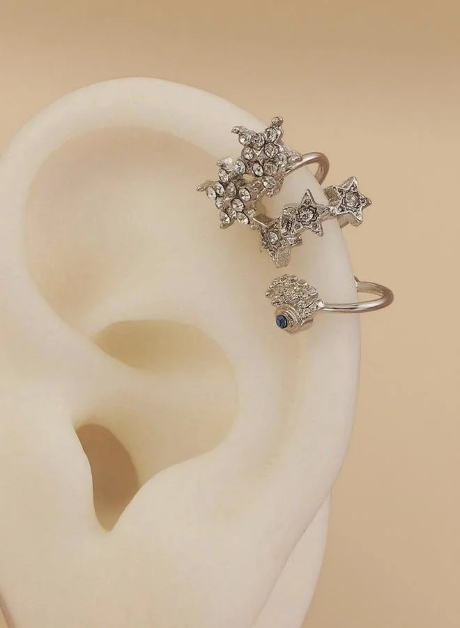 تايك تو مجموعة من 3 - أقراط مشبك مرصعة بحجر الراين