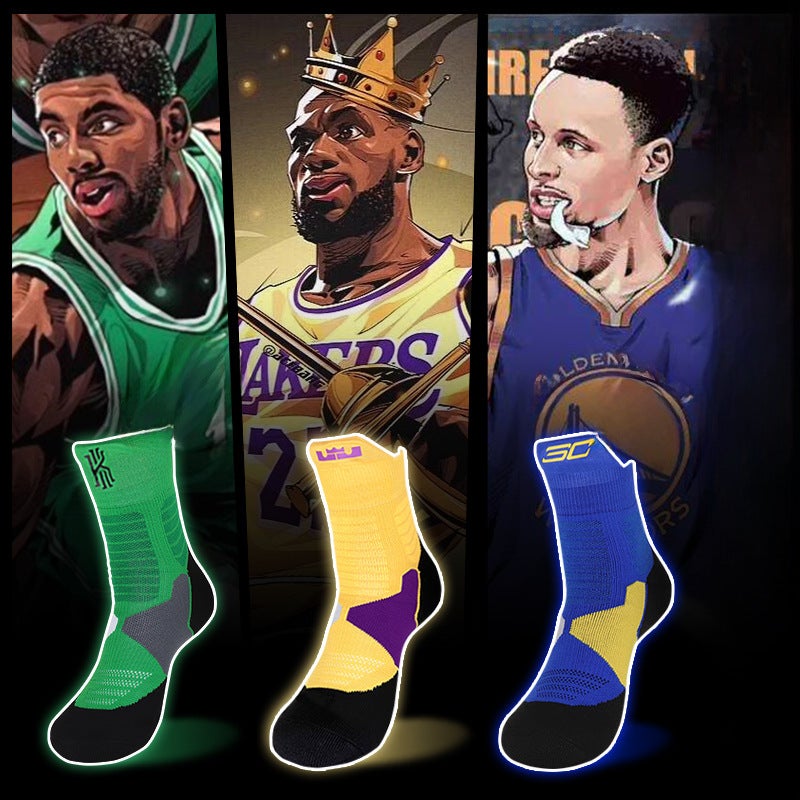 Kids High-Top Basketball Socks Elite Cotton Owen Black  - Image 4