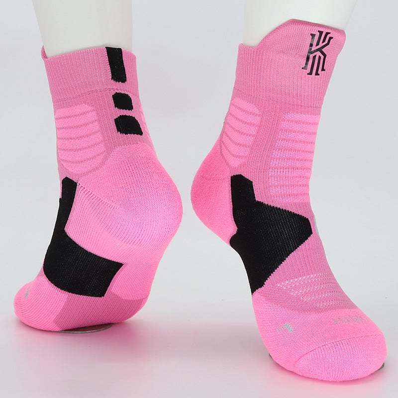 Kids High-Top Basketball Socks Elite Cotton Owen Black  - Image 3