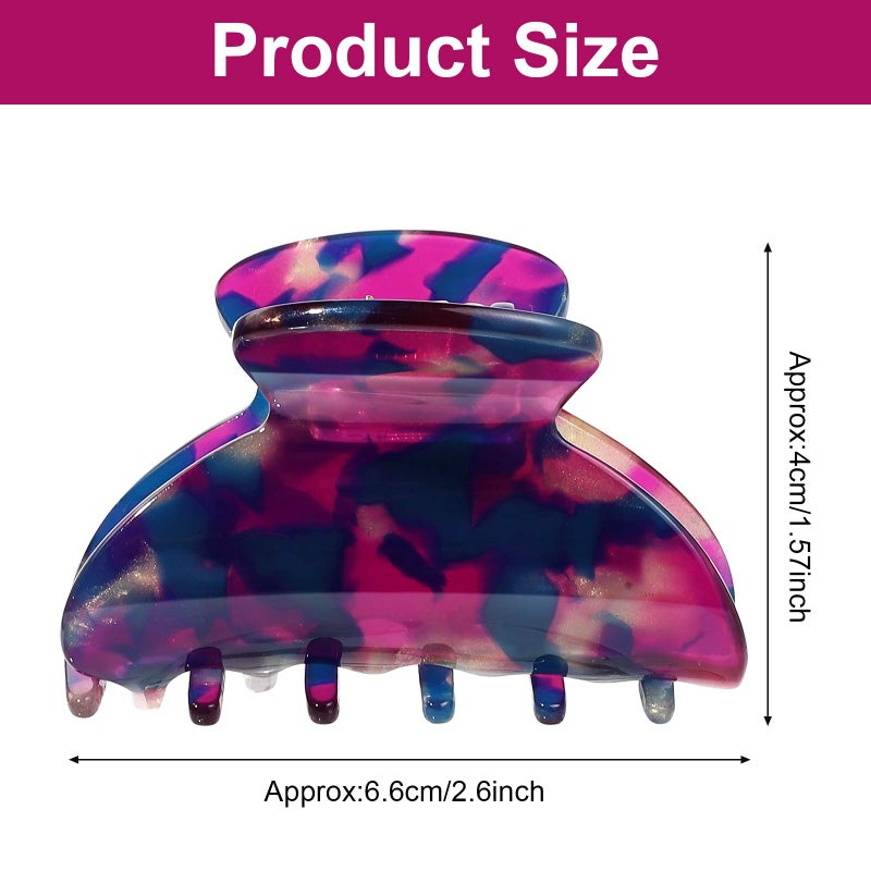 WILLBOND 6 Pieces Medium Hair Claw Clips for Thin Hair 2.6 Inch Tortoise Shell Clip Banana Jaw Hairpin French Style Barrettes Head Accessories for Women Girls(Classic Patterns) - Image 2