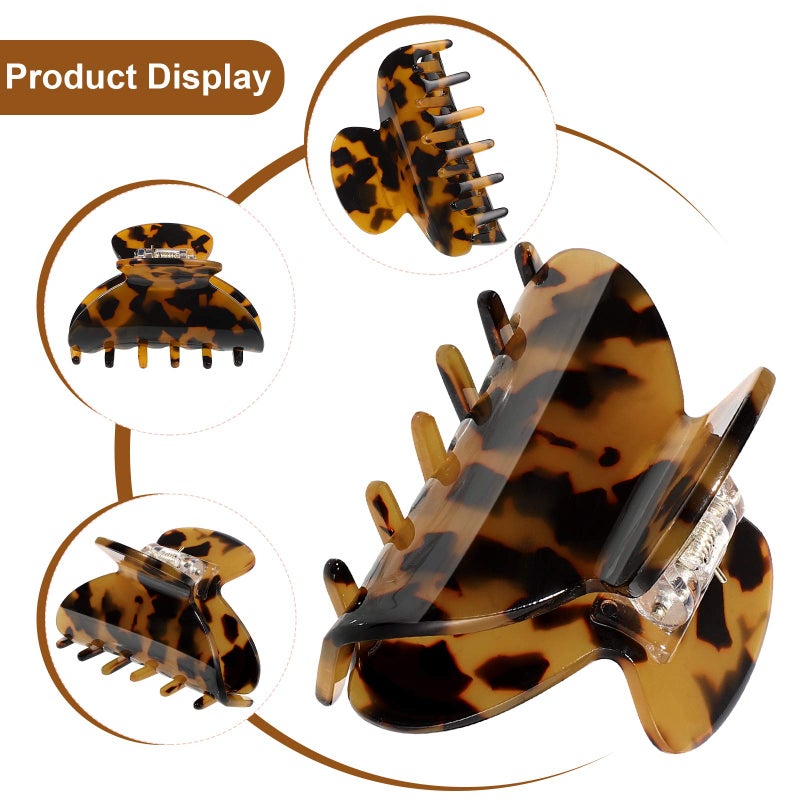 WILLBOND 6 Pieces Medium Hair Claw Clips for Thin Hair 2.6 Inch Tortoise Shell Clip Banana Jaw Hairpin French Style Barrettes Head Accessories for Women Girls(Classic Patterns) - Image 5