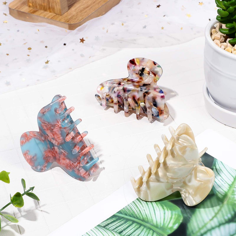 WILLBOND 6 Pieces Medium Hair Claw Clips for Thin Hair 2.6 Inch Tortoise Shell Clip Banana Jaw Hairpin French Style Barrettes Head Accessories for Women Girls(Classic Patterns) - Image 4