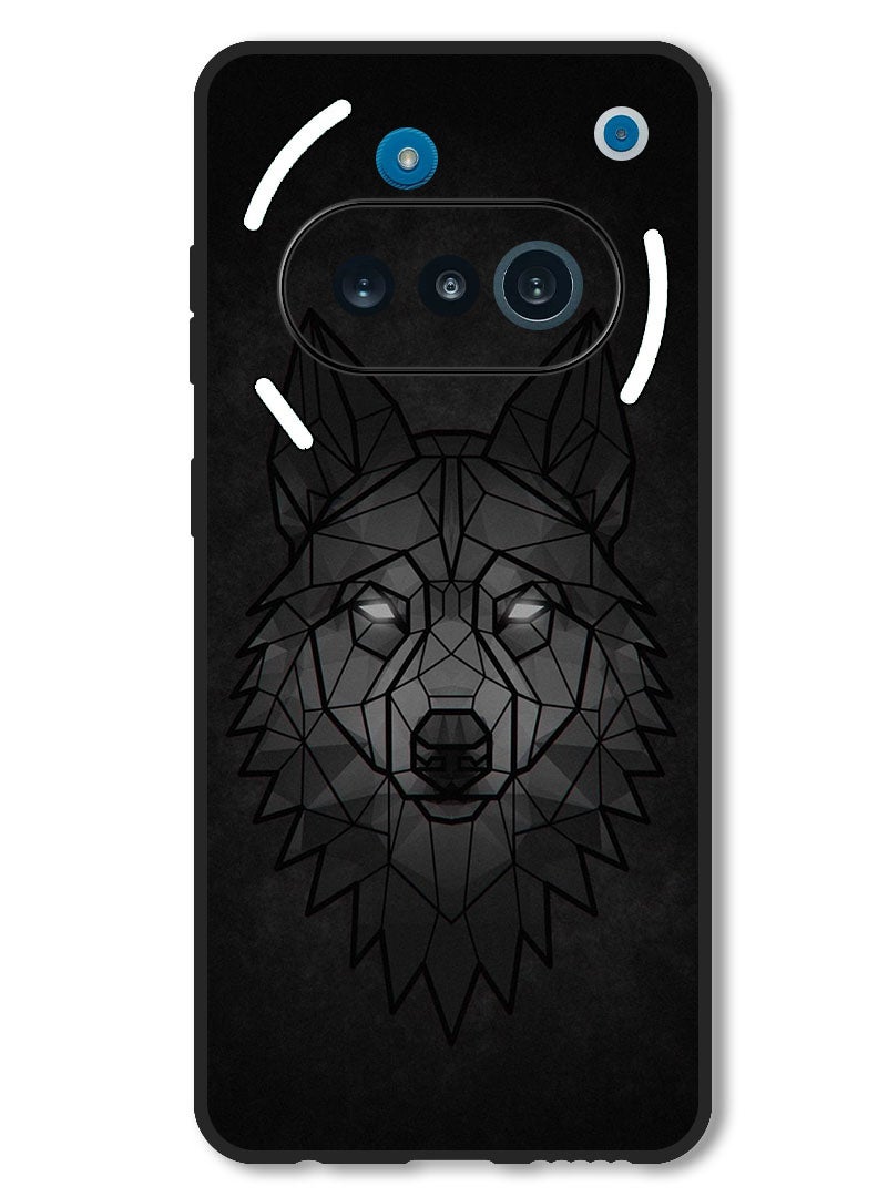 Theodor Case Compatible with Nothing Phone 3a Protection Shockproof Bumper Cover Wolf Abstract - Image 1
