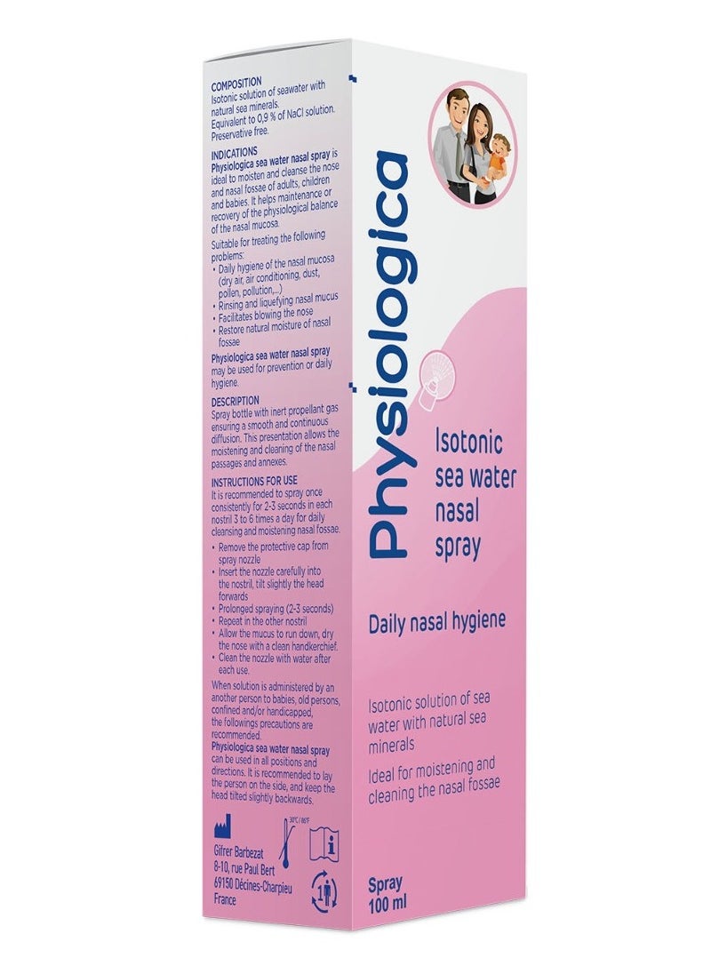 Physio Logic Physiologica Isotonic Sea Water Nasal Spray 100Ml 
