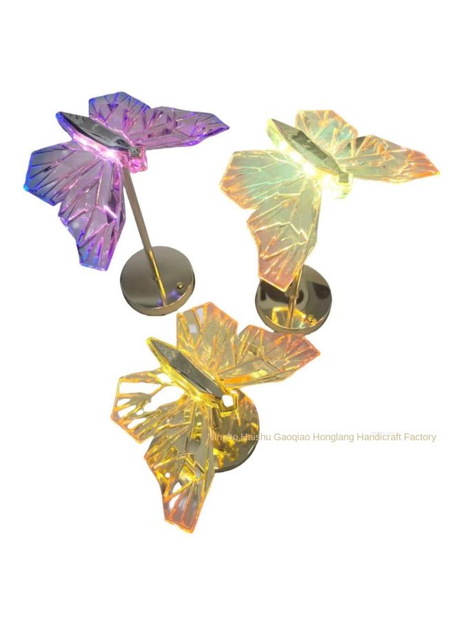 Bluejw New Metal Butterfly Crystal Lamp Decorative Table Lamp Acrylic LED Rechargeable Bedside Nightlight 1 - Image 2