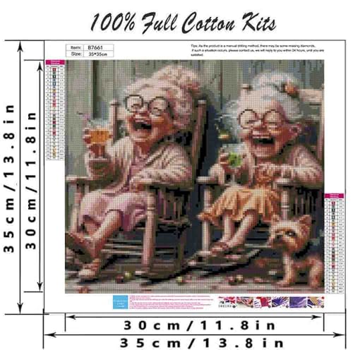 DYAIANGMU Stamping Cross Stitch Kit,Granny Stitch Kit for Adult Beginners, Full Line DIY Cross Stitch Stitching Kit for Home Decor Cross Stitch Patterns 13.7x13.7 inches - Image 2