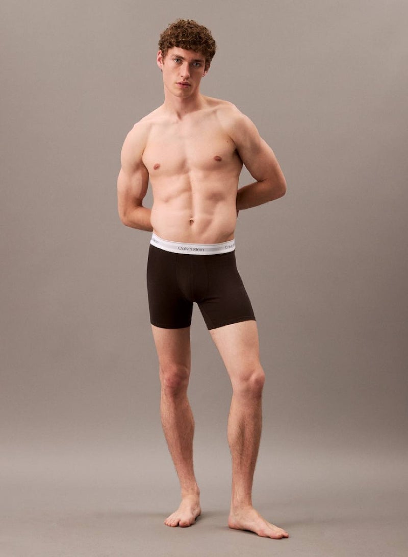 CALVIN KLEIN 3 Pack Boxer Briefs - Icon Cotton Stretch  - Image 3