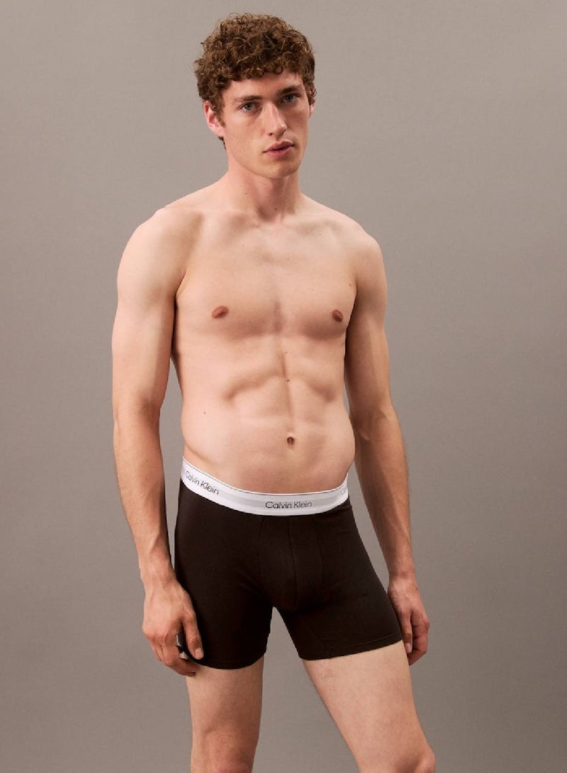 CALVIN KLEIN 3 Pack Boxer Briefs - Icon Cotton Stretch  - Image 2