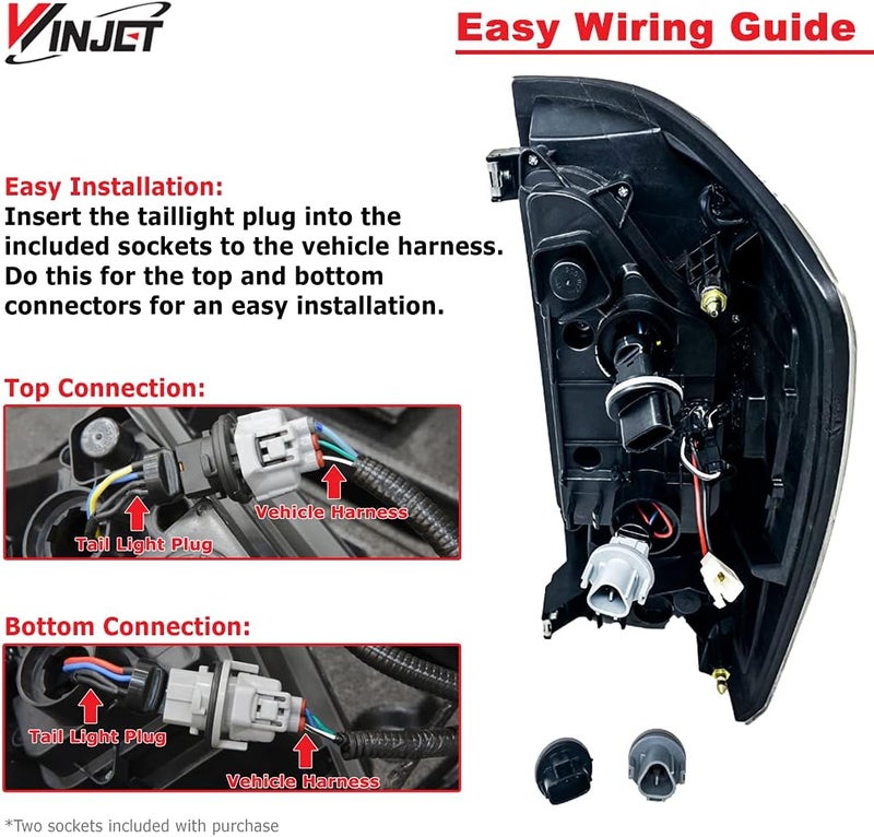 Winjet LED Tail Light Assembly for 2016-2023 Toyota Tacoma - LED Glow Bar Running Tail Lights (1 Pair) - Image 2