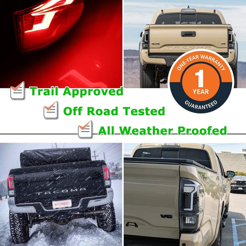 Winjet LED Tail Light Assembly for 2016-2023 Toyota Tacoma - LED Glow Bar Running Tail Lights (1 Pair) - Image 4