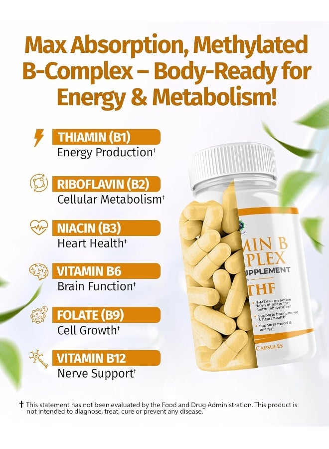 1 Body 1 بادي فيتامين ب كومبليكس – 5-MTHF فولات مع B1، B2، B5، B6، ميثيل B12، نياسين، بيوتين - Image 3