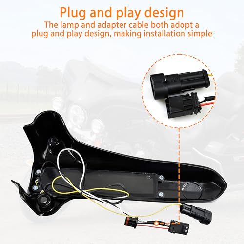 VEISUTOR أغطية الساق السفلية الأمامية لفرامل VEISUTOR لستريت جلايد 2014-2020، ضوء منزلق الساق السفلية الأمامية LED لدراجات هارلي السياحية ستريت جلايد رود كينغ إليكترا جلايد ألترا ليمتد 2014-2020 - Image 4