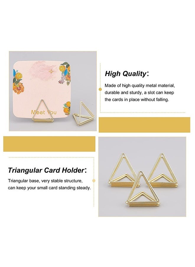 Generic 25 Pieces Metal Place Card Holders, Triangle Shape Table Sticky Note Clip, Creative Desktop Stand Clips for Place Cards Weddings Anniversary Office Desk Name (Gold)  - Image 5