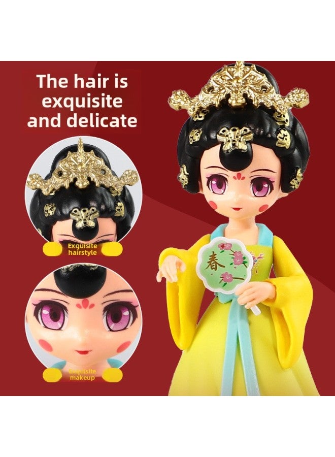 Datang City That Never Sleeps Princess Music Tumbler Cartoon Creative Ornaments Poet Doll Internet Celebrity Souvenir Doll-Color:Men And Women A Pair Of Style 1 Large (yellow)-Specifications:19*10.5*10.5 - Image 3
