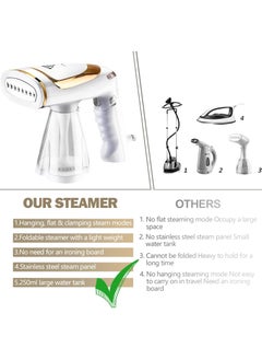 ARNOTEC Clothes Steamer, 1600W High Power Handheld Steamer, Portable Foldable Travel Garment Steamer, Three Speed ​​Adjustable Garment Steamer with Removable 250ml Water Tank, 20s Fast Heating  - Image 4