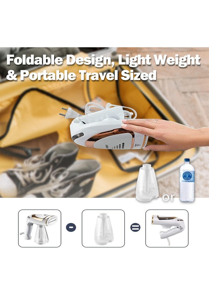 ARNOTEC Clothes Steamer, 1600W High Power Handheld Steamer, Portable Foldable Travel Garment Steamer, Three Speed ​​Adjustable Garment Steamer with Removable 250ml Water Tank, 20s Fast Heating  - Image 5