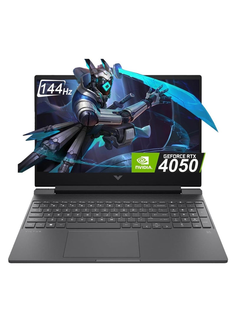 HP Victus Gaming Laptop 15.6 inch, Intel Core i5-13420H Processor, 16GB DDR4 RAM,512GB SSD,15.6" FHD IPS 144Hz, 250 Nits, NVIDIA RTX 4050 6GB Graphics, English Backlit Keyboard,Windows 11 Home,Mica Silver English Mica Black - Image 1