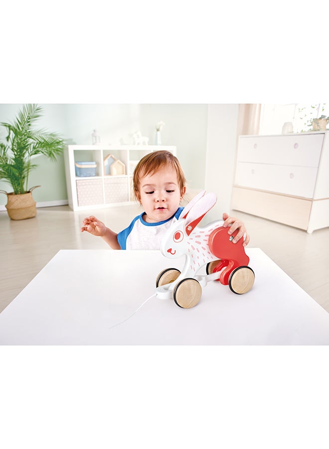 Hape Bunny Pull Along - Wooden Toddler Toy with Moving Head and Feet | Smooth Wheels for Easy Pulling | Learning Toy for Walking Skills | Ages 12 Months+ - Image 5