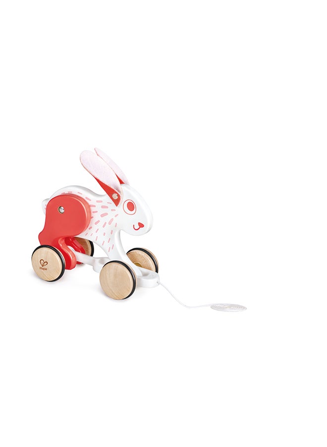 Hape Bunny Pull Along - Wooden Toddler Toy with Moving Head and Feet | Smooth Wheels for Easy Pulling | Learning Toy for Walking Skills | Ages 12 Months+ - Image 3