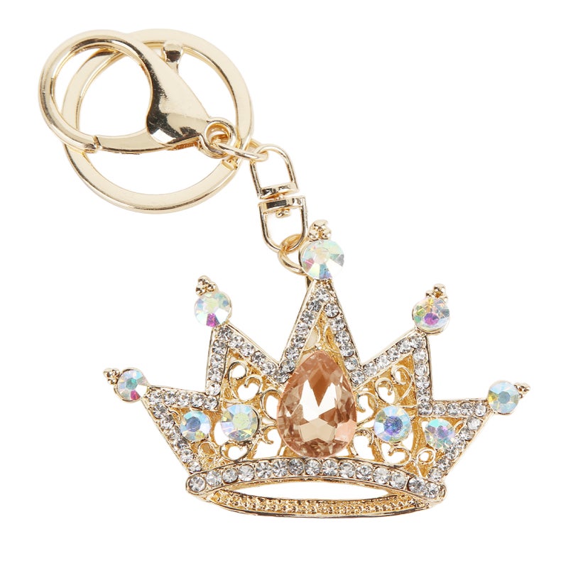 Rhinestone Keychain Crown Shape Shiny Exquisite Design Keychain for Car Pendant Bag OrnamentPink - Image 1