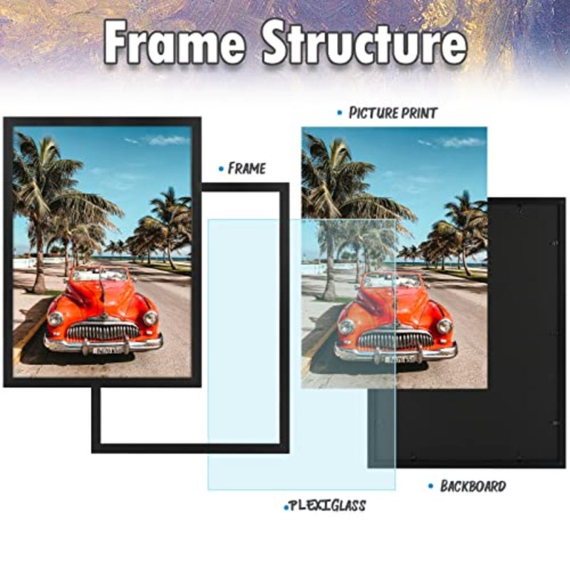 A2 Picture Frame Set of 2, 16.5 x 23.4 Poster Frame Wall Mounted Horizontal and Vertical - Image 3