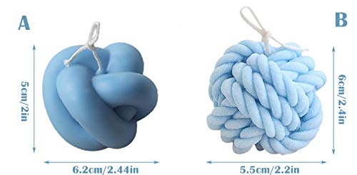TOPYS 2-Pack Silicone Molds 3D Candle Molds, Woolen Ball Mould and Knot Mold,Ball of Yarn Design Fondant Mold for Candle Making and Baking Making Soap Wax Cake Mousse Ice Cream - Image 2