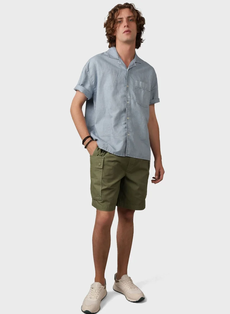 امريكان ايجل Linen Blend Button Up Regular Fit Shirt