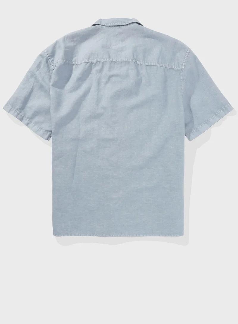 امريكان ايجل Linen Blend Button Up Regular Fit Shirt