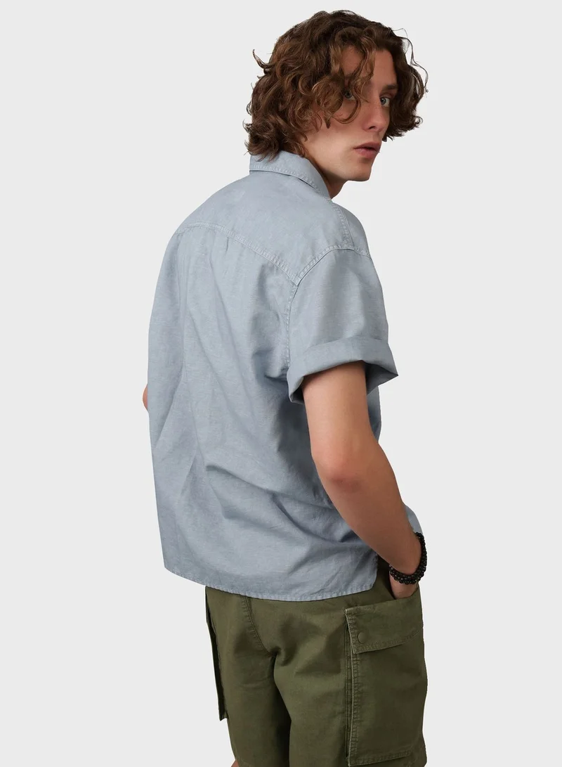 امريكان ايجل Linen Blend Button Up Regular Fit Shirt