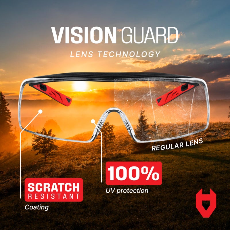 NoCry Safety Glasses Over Eyeglasses for Men and Women with Anti Scratch Lenses and Integrated Side Shields — Adjustable Temples with Anti-Slip Tips — 100% UV Protective Eyewear — ANSI Z87 Certified - Image 4