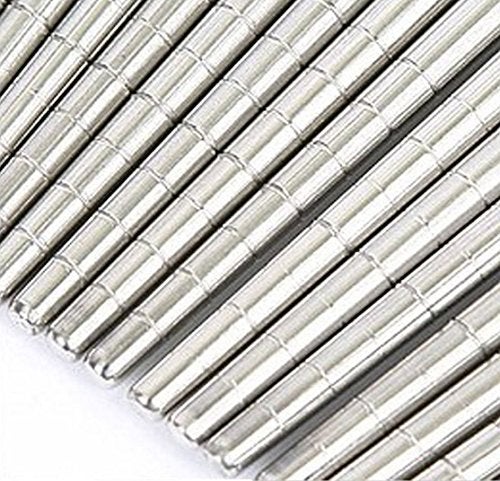 KitchenArt Olivia tree Chopsticks Non-Slip Grooves - Strong 10 Pairs Stainless Steel Vacuum Hollow Chopsticks - Image 5