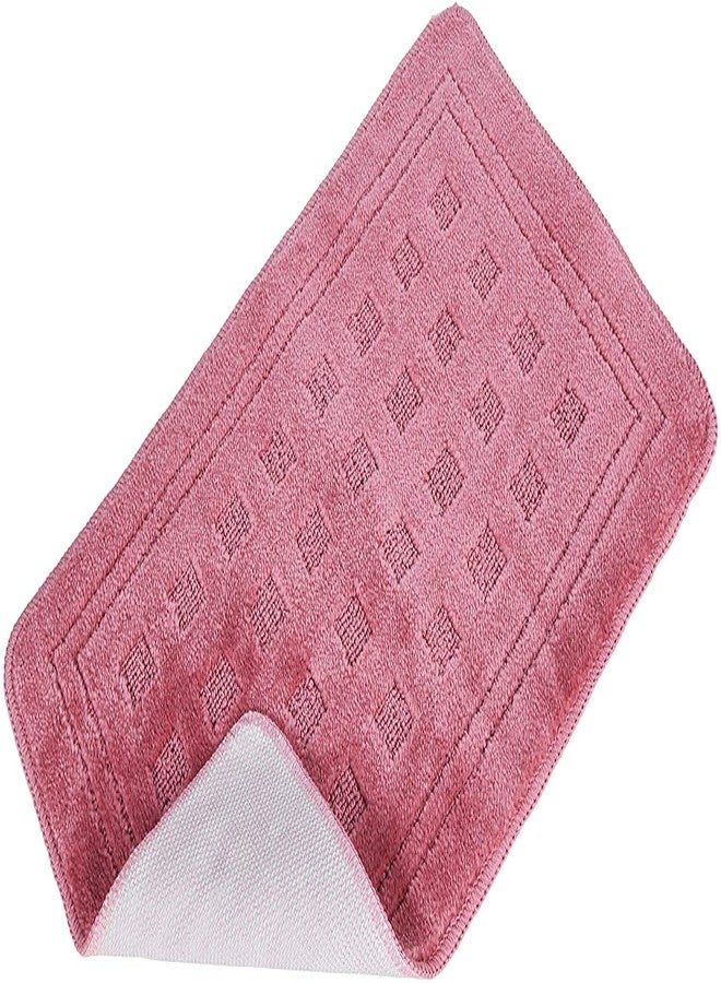 تاش هوم فاشون طقم سجاد حمام من قطعتين من تاش، فائق الامتصاص، بلون بنفسجي وردي سادة - Image 4