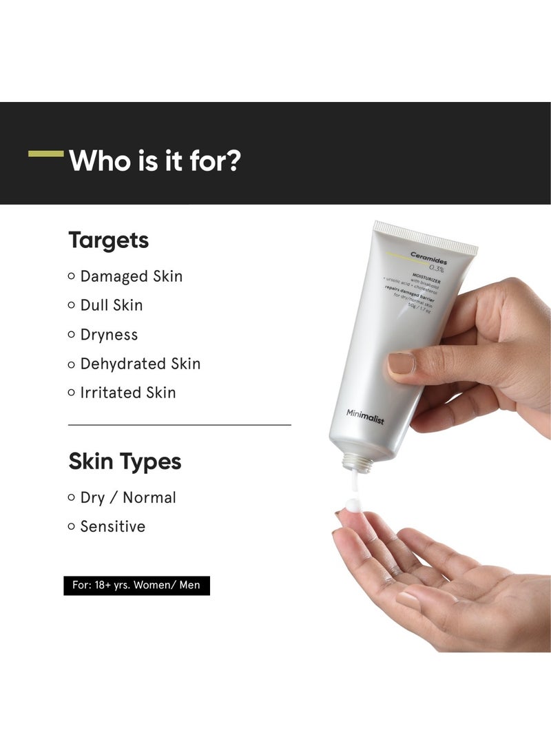MINIMALIST - 0.3% Ceramide Moisturizing Face Cream For Dry Skin | Barrier Repair, Dryness And Deep Moisturization | Daily Moisturizer For Face - Image 1