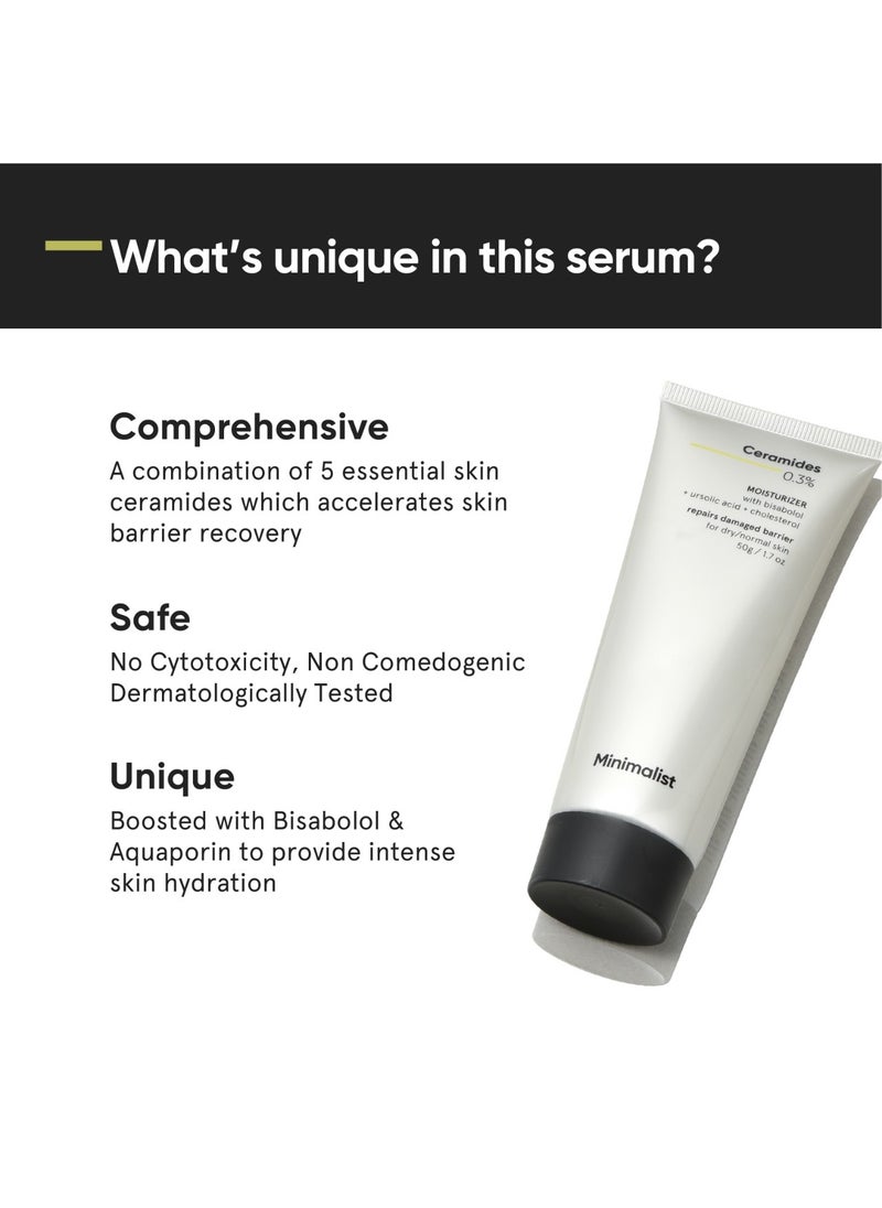 MINIMALIST - 0.3% Ceramide Moisturizing Face Cream For Dry Skin | Barrier Repair, Dryness And Deep Moisturization | Daily Moisturizer For Face - Image 1