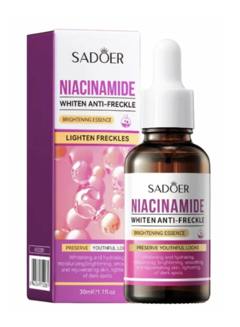 SADOER Niacinamide Whitening Freckle Brightening Essence Serum For Face Dark Spot Removal Skin 30ml - Image 1
