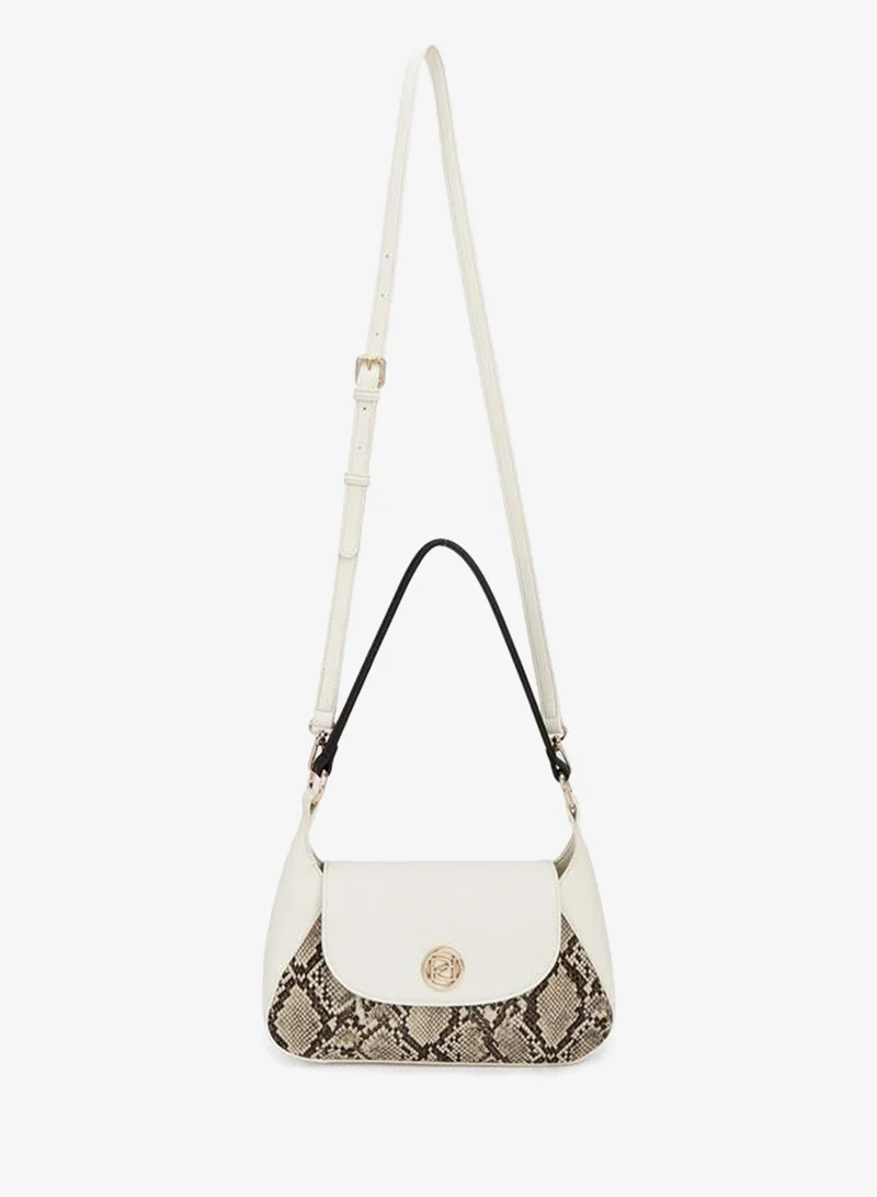 Paprika Animal Print Shoulder Bag With Magnetic Button Closure