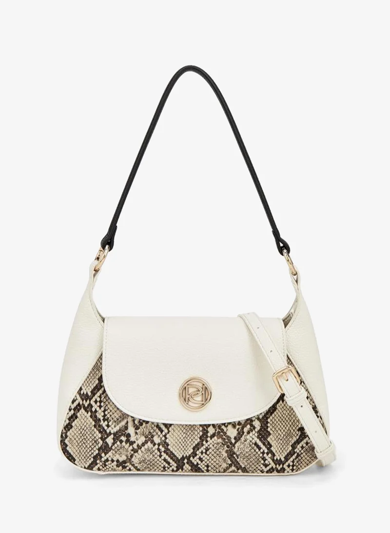 Paprika Animal Print Shoulder Bag With Magnetic Button Closure
