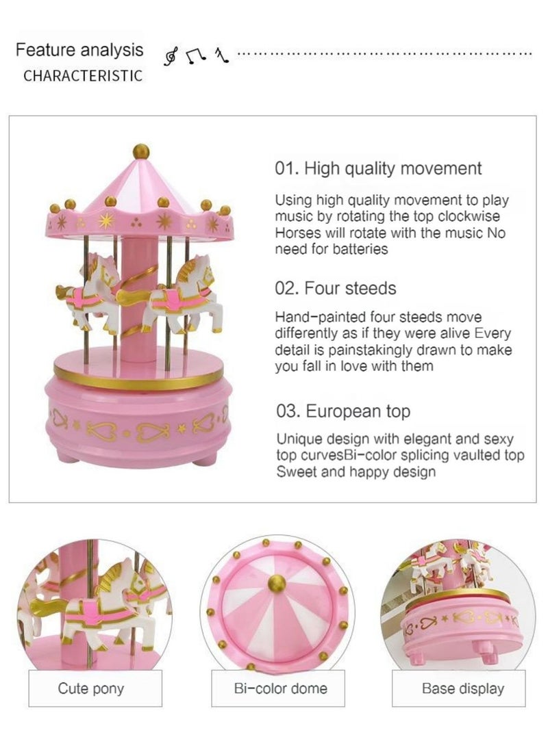 Merry Go Round Carousel Music Box With Light