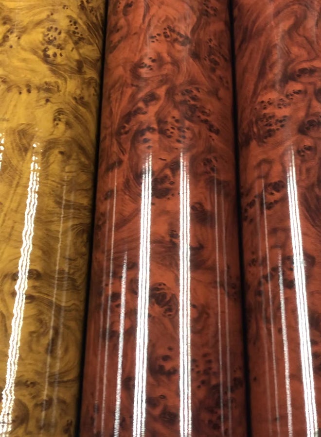 Car Wood Grain Sticker Car Interior Film High Gloss Wood Grain Vinyl Decal Color Change Film Bright Surface Mahogany Grain Center Control Film Modified Renovation Sticker 30x100cm - Image 4