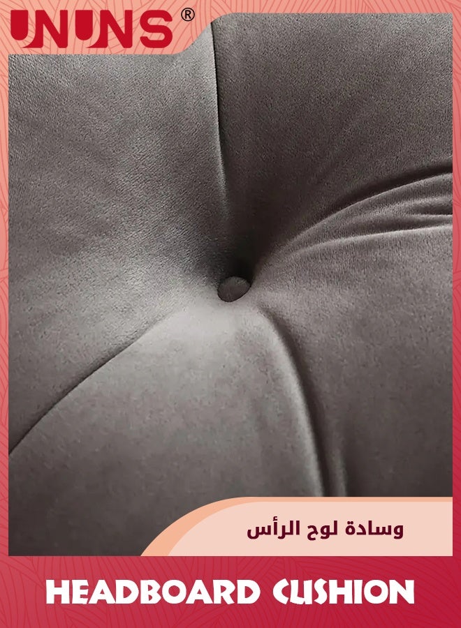 UNUNS Headboard Cushion,Crown-shaped Bedside Cushion With Ruffled Edges,Reading Pillow Bed Soft With bandage,Suitable For Watching TV, Reading Headboard Bolster,90X55X16CM,Gray - Image 5