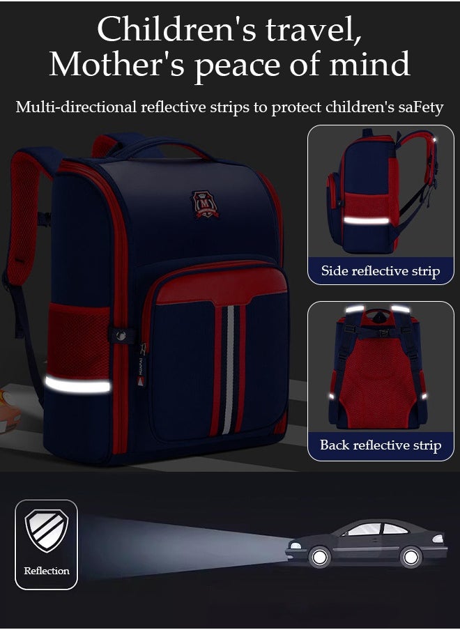DUNISO Kids School Backpack Large Capacity School Bag Toddler Waterproof Lightweight Kids Backpack with Ergonomic Design, Adjustable Padded Straps Book Bag with Back Reflective Strip for 3-6th Grade Kids  - Image 3